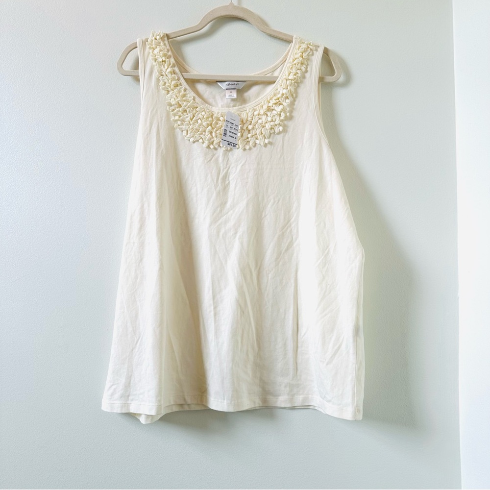 CJ Banks cream tank top size 3XL NWT